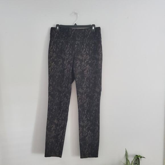 Style & Co Stretch Black Snakeskin Pattern Pants M - Picture 1 of 5